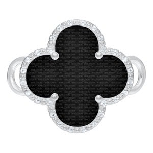 SS ONYX-WHT TPZ CLOVER CLASP