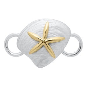 SS/14K CLAM W/STARFISH CLASP