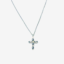 Load image into Gallery viewer, Sterling Rice Bead Cross Necklace
