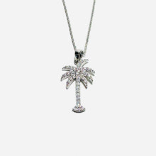 Load image into Gallery viewer, Sterling Silver Palmetto &amp; Austrian Crystal Necklace
