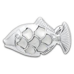 SS FISH CLASP W MOTHER-PEARL