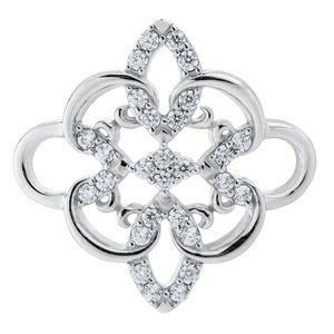 SS SCROLL MEDALLION CLASP W-SWAR CZ