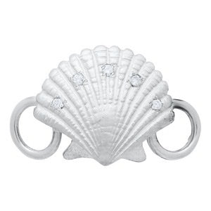 SS SCALLOP W/DIAMONDS CLASP