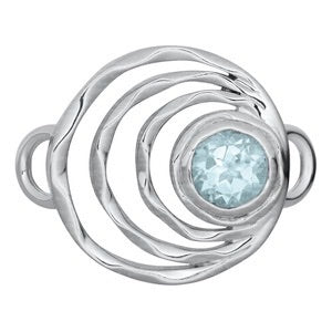 SS ORBIT CLASP W/BLUE TOPAZ