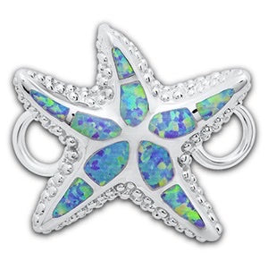 SS STARFISH CLASP-SYNTH OPAL