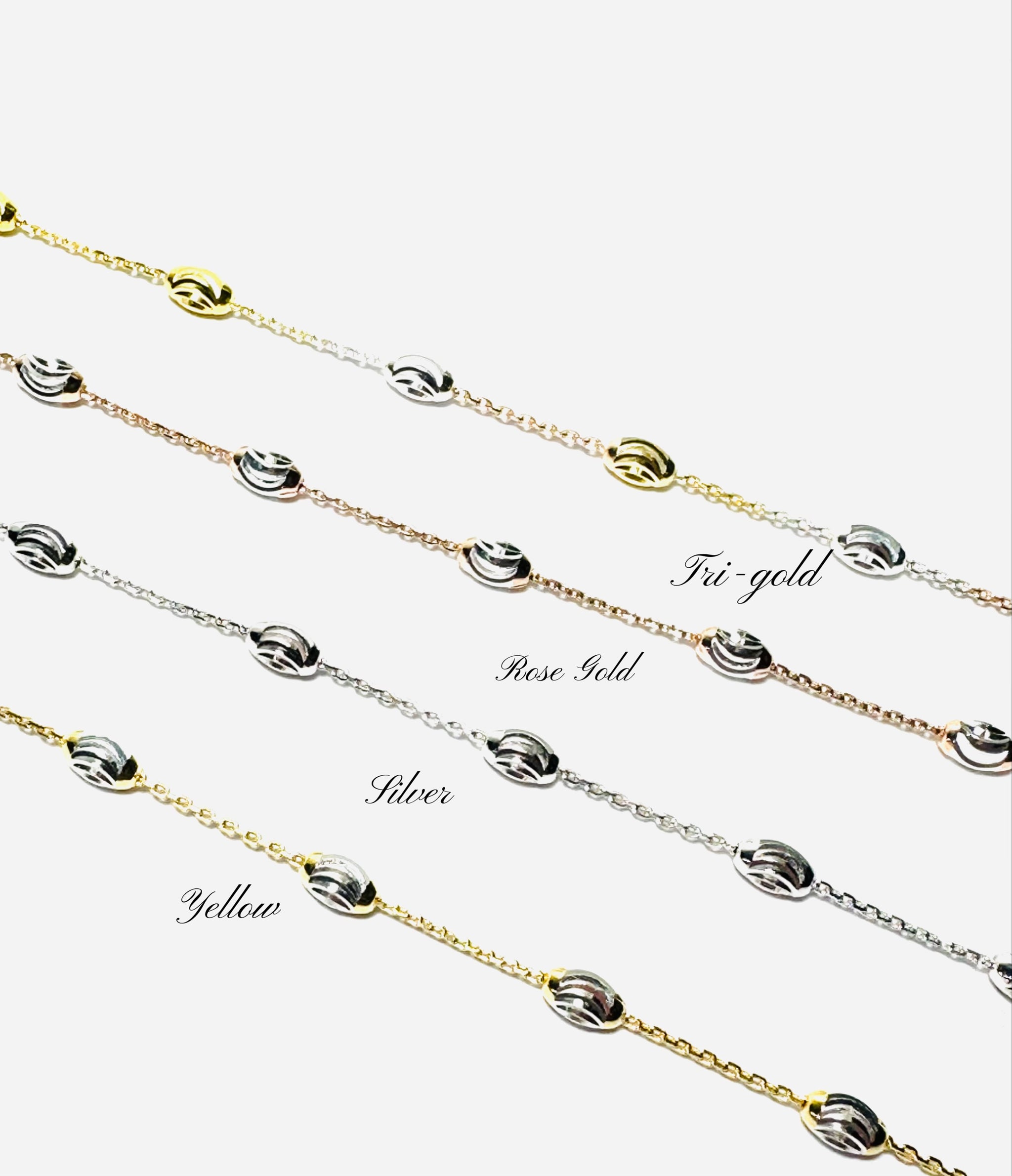 Sterling Station Rice Bead Bracelet