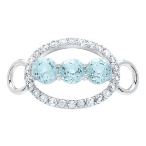 SS REGAL 3 BLUE TOPAZ CLASP