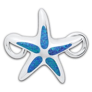 SS STARFISH CLASP-SYNTH.OPAL