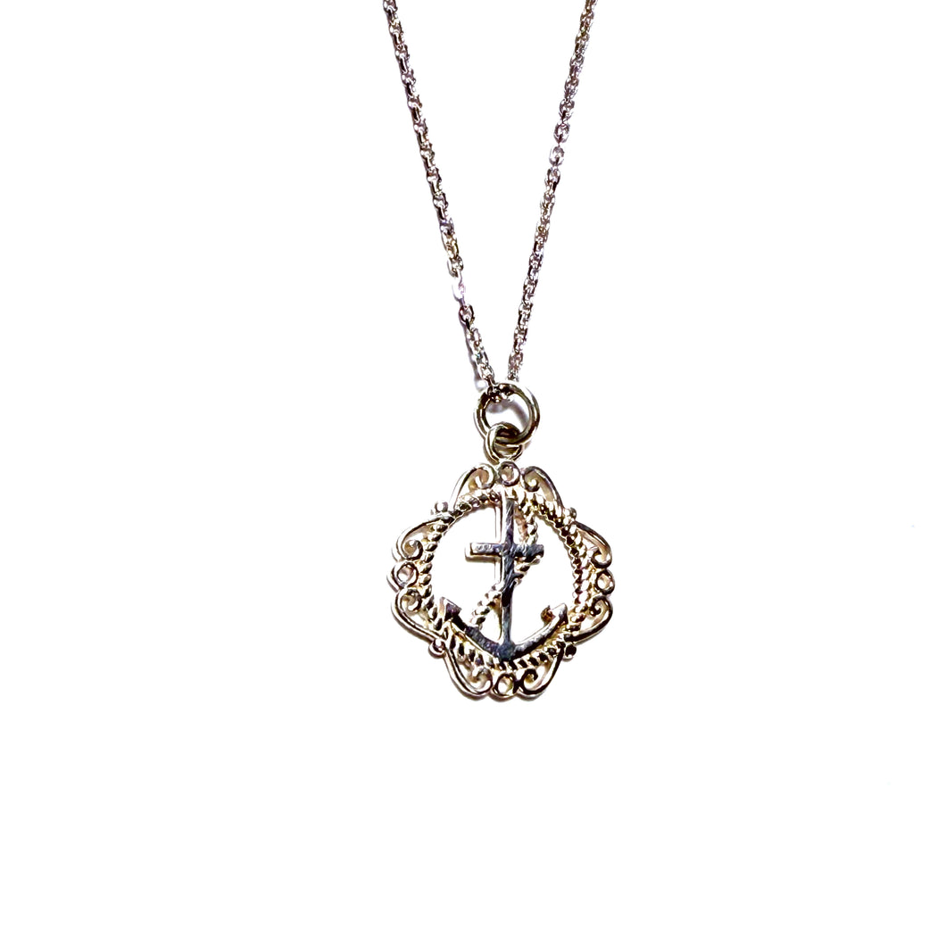 Sterling Silver Nautical Anchor Necklace