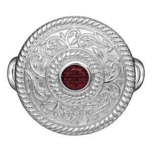 SS ROUND ETRUSCAN CLASP-GARNET