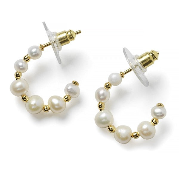 Southern Gates® Pearl And Gold Bead Margeaux Hoop Earrings (20mm)