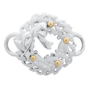 SS/14KT WREATH W/BOW CLASP