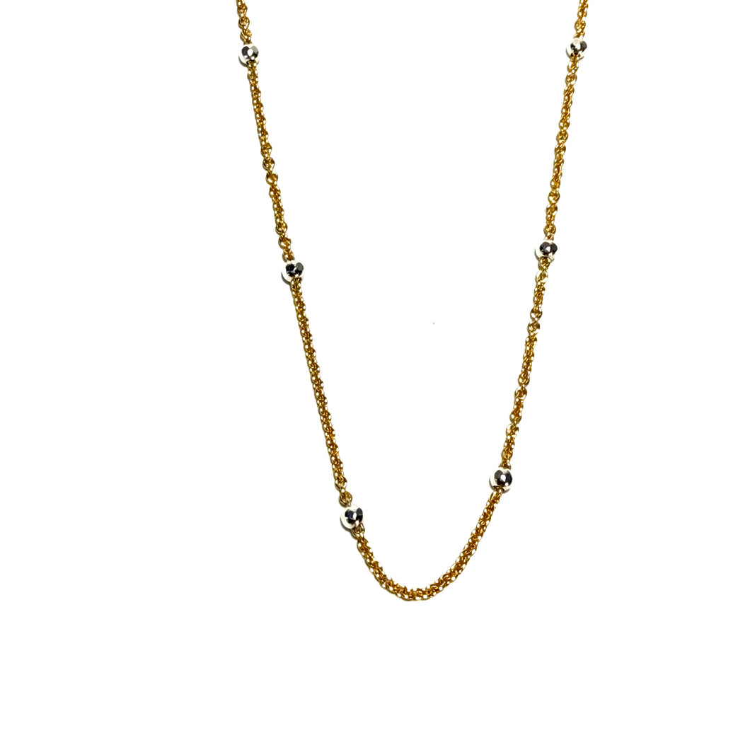 Gold Filled & Sterling Silver Satellite Bead Necklace