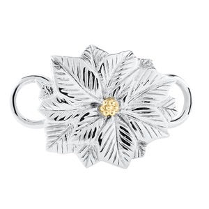 SS/14KT POINSETTIA CLASP