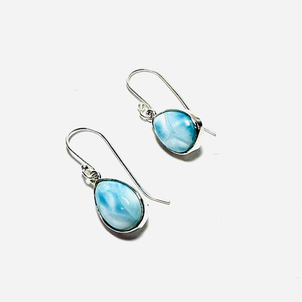 Sterling Medium Oval Larimar Earring