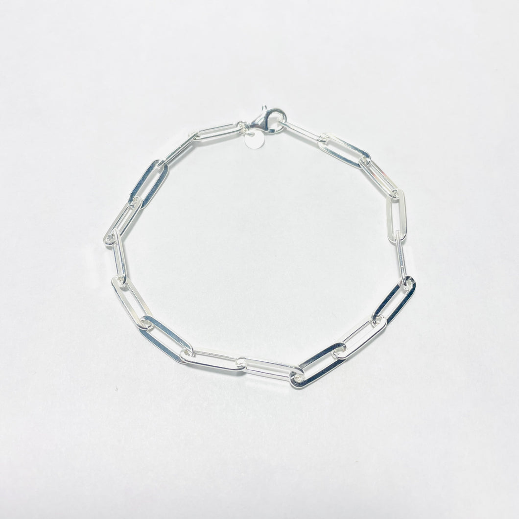 Large Sterling Paperclip Bracelet