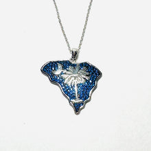 Load image into Gallery viewer, Sterling S.C. State Palmetto &amp; Moon Necklace
