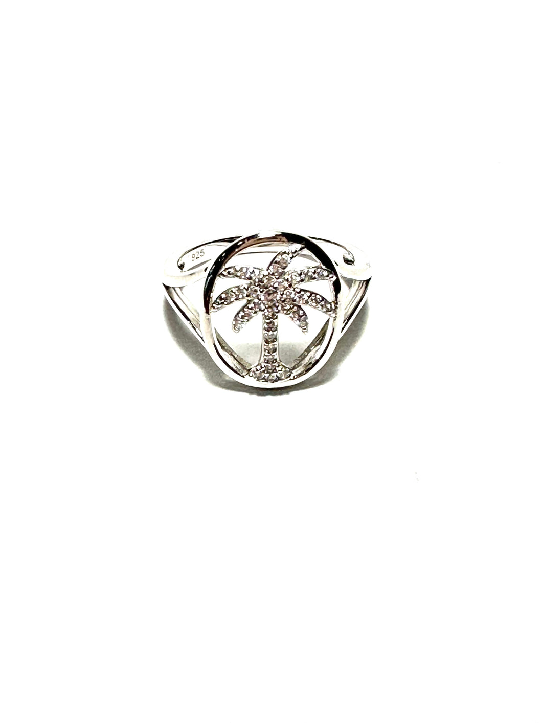 Sterling Silver & Austrian Crystal Palmetto Ring