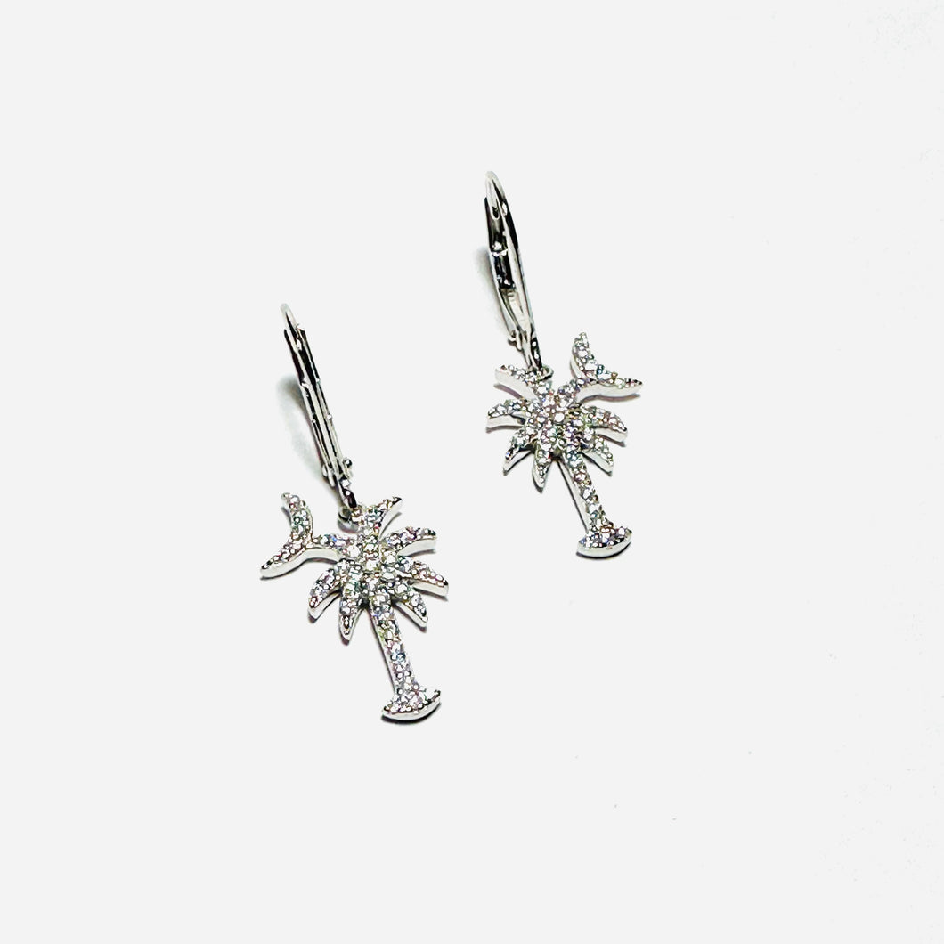 Sterling Silver Palmetto & Moon Earrings