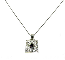 Load image into Gallery viewer, Sterling Silver Southern Gate &amp; Garnet Pendant
