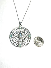 Load image into Gallery viewer, Sterling Artisan Gate &amp; Moonstone Necklace
