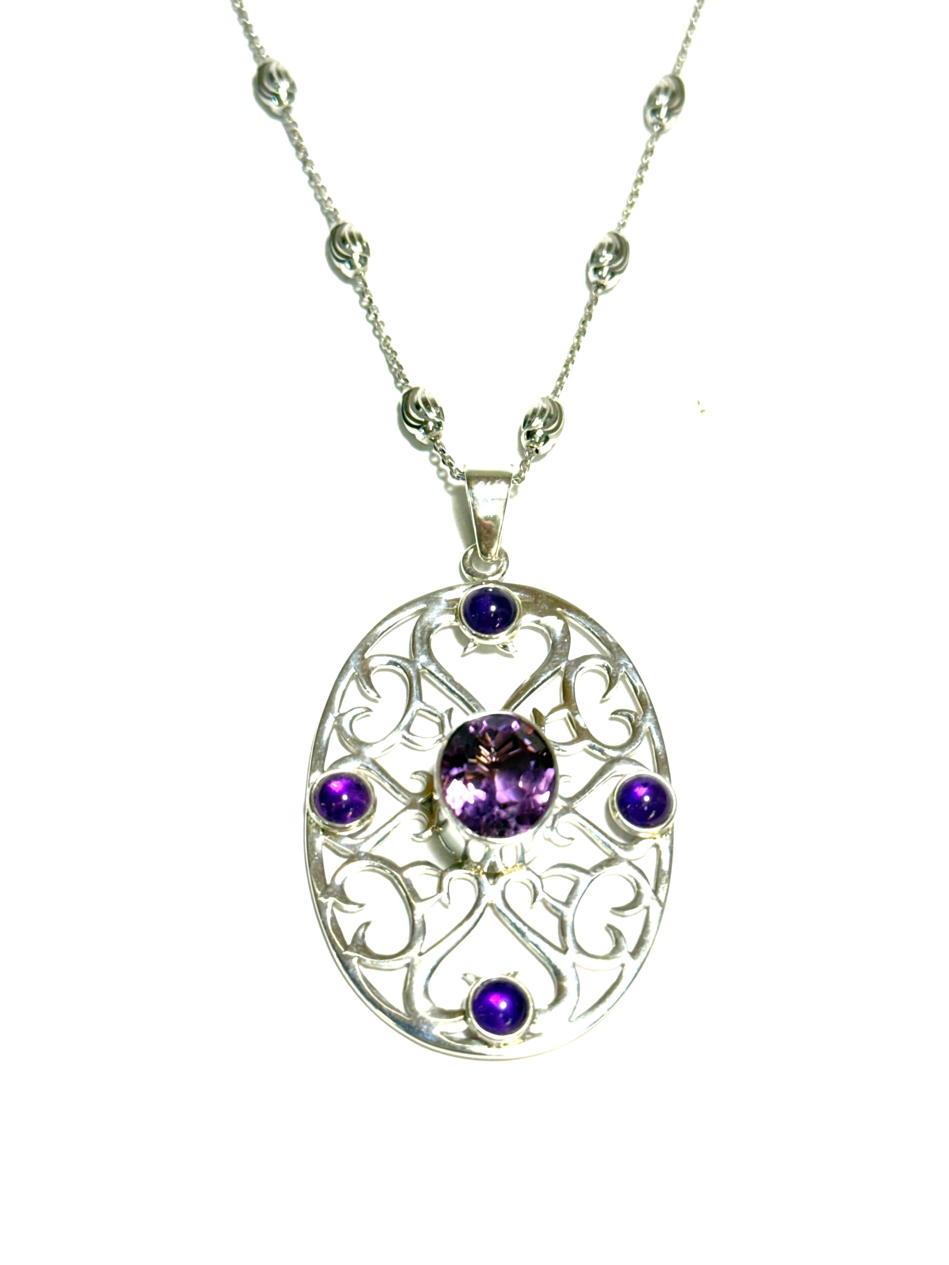Sterling Artisan Gate & Amethyst Necklace – Dacuba's Fine Jewelry