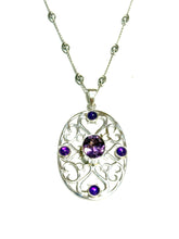 Load image into Gallery viewer, Sterling Artisan Gate &amp; Amethyst Necklace
