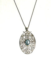 Load image into Gallery viewer, Sterling Southern Gate &amp; Blue Topaz Necklace
