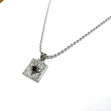 Load image into Gallery viewer, Sterling Silver Southern Gate &amp; Garnet Pendant
