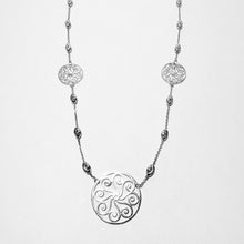 Load image into Gallery viewer, Sterling Station Rice Bead &amp; Artisan Gate Swirl Necklace
