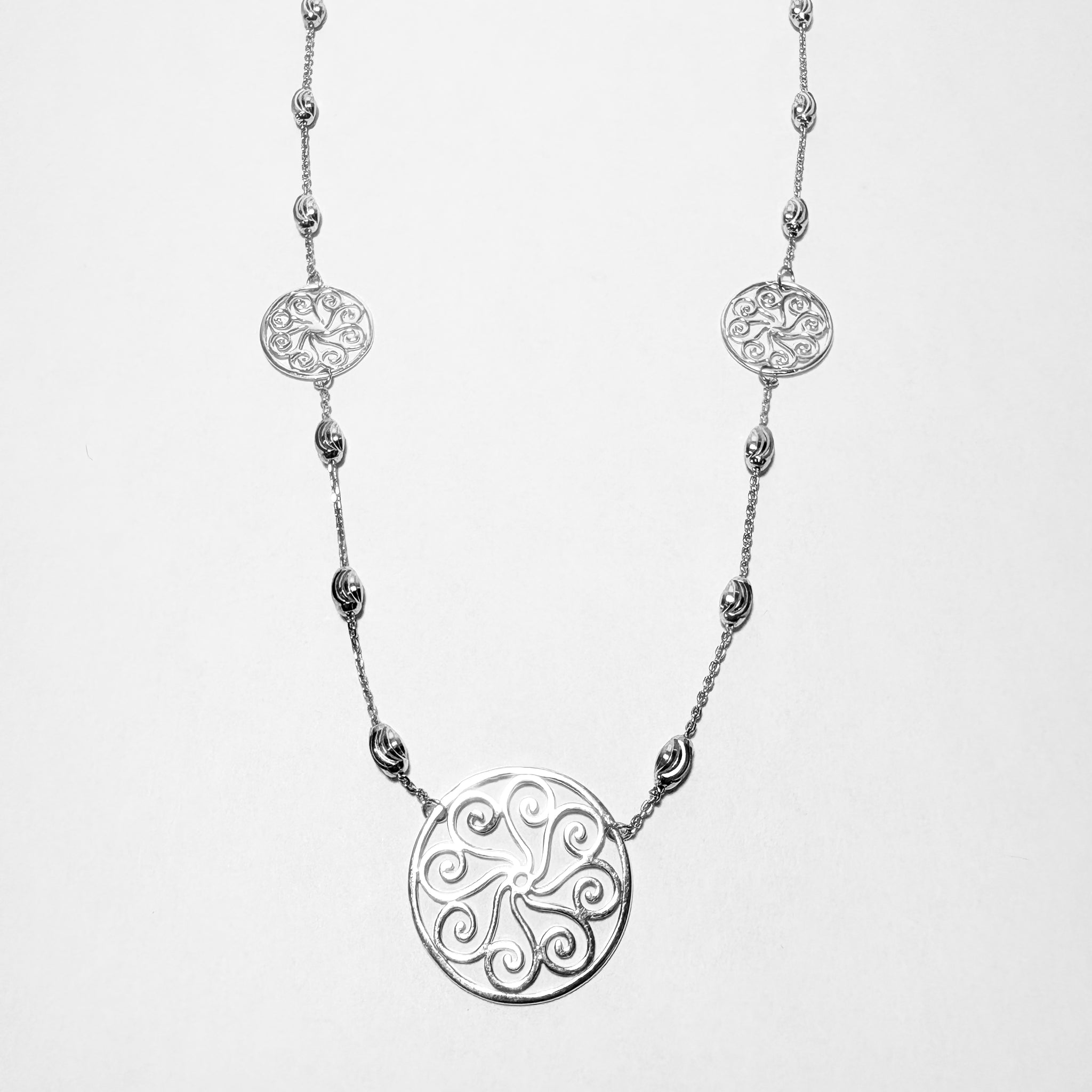 NEW-Sterling Station Rice Bead Artisan Gate Necklace โ Dacuba's