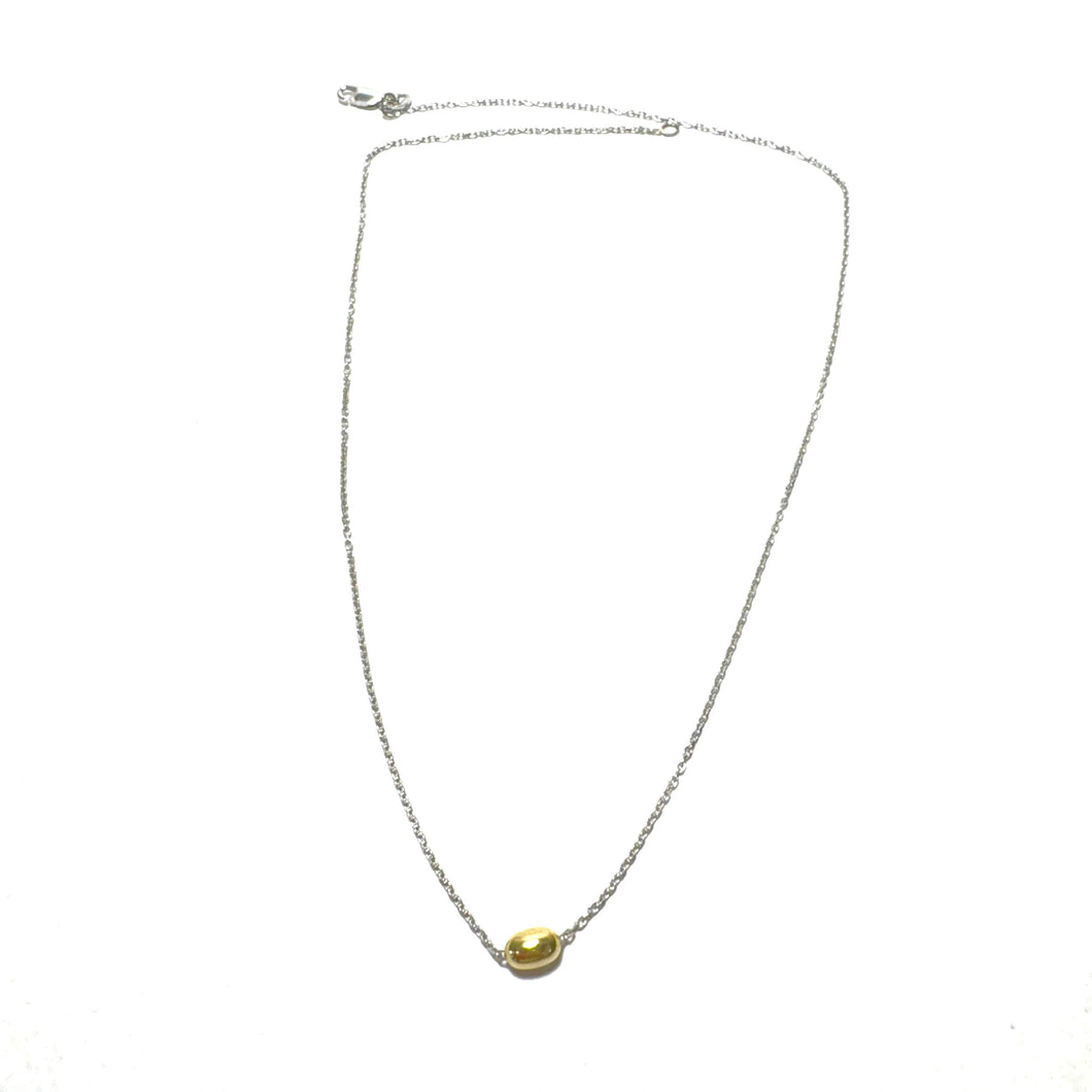 Sterling Mini Gold Rice Bead Necklace
