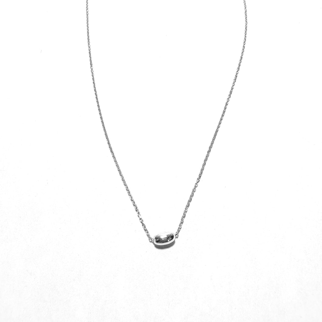 Sterling Rice Bead Mini Necklace