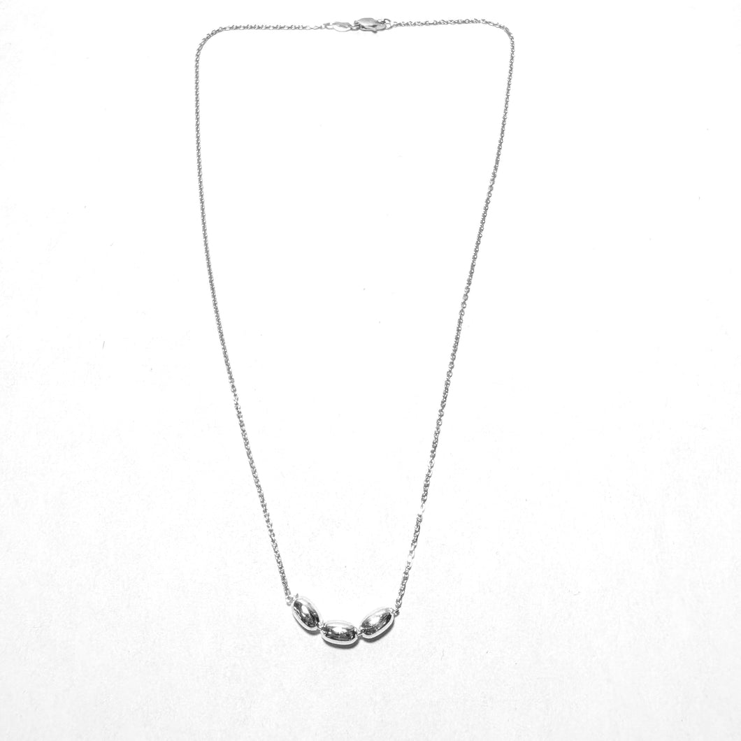 Coastal Sterling Rice Bead Necklace