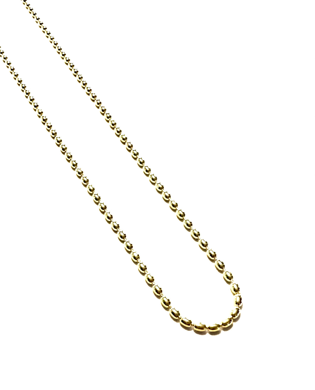 Medium Gold Plated Sterling Rice Bead Necklace