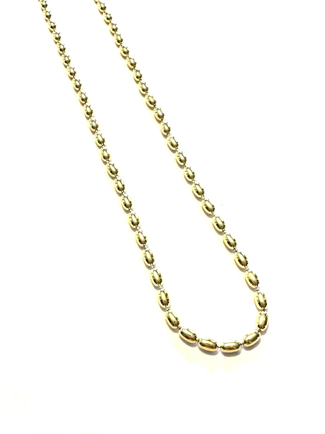 NEW Extra Large Gold Plated Sterling Rice Bead Necklace