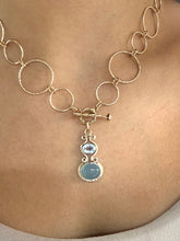 Load image into Gallery viewer, Gold Filled Blue Topaz &amp; Chalcedony Toggle Necklace
