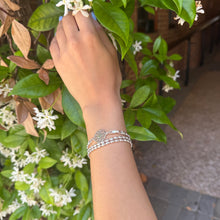 Load image into Gallery viewer, Sterling Triple Wrap Rice Bead &amp; Southern Gate Bracelet/Necklace (LG)
