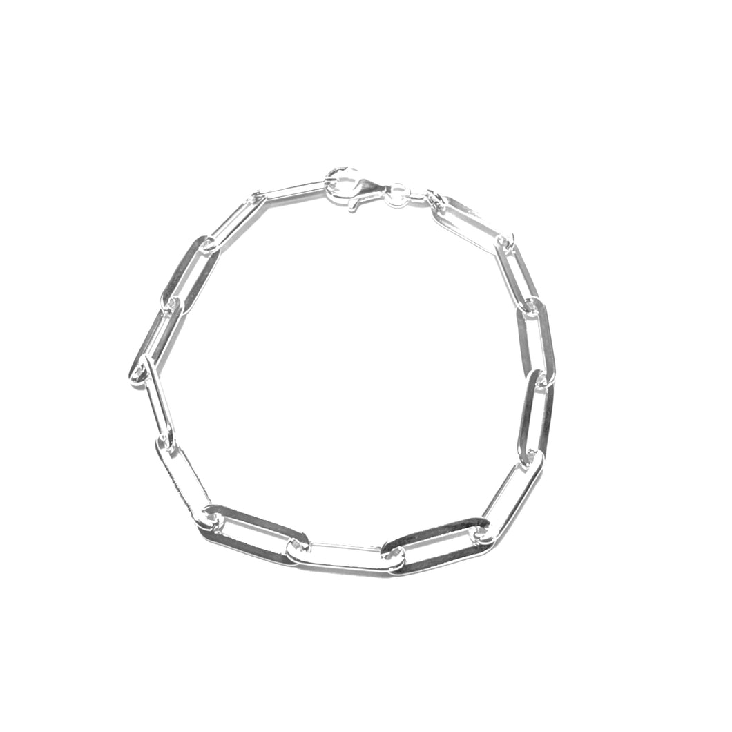 Large Sterling Paperclip Bracelet