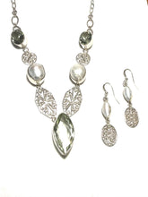 Load image into Gallery viewer, Sterling Green Amethyst &amp; Pearl Set
