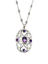 Load image into Gallery viewer, Sterling Natural Amethyst Artisan Gate Set
