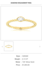 Load image into Gallery viewer, 14kt Yellow Gold Marquise Cut Diamond Band
