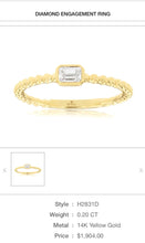 Load image into Gallery viewer, 14kt Yellow Gold Emerald Cut Diamond Band
