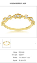 Load image into Gallery viewer, 14kt Yellow Gold Diamond Band
