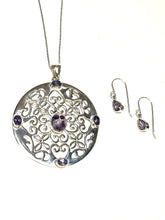 Load image into Gallery viewer, Sterling Tiffany Jasper &amp; Amethyst Artisan Gate Set
