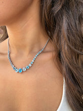 Load image into Gallery viewer, Sterling Blue Topaz Tennis Necklace Set
