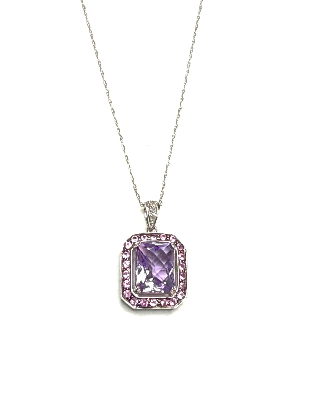 14kt Gold Ameythst & Pink Sapphire Necklace