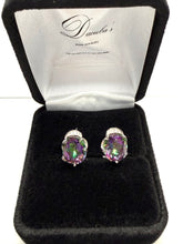 Load image into Gallery viewer, 14kt Gold Mystic Topaz &amp; Diamond Earrings
