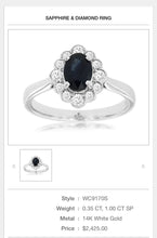 Load image into Gallery viewer, 14kt Gold Sapphire &amp; Diamond Ring
