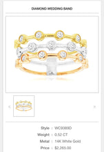 Load image into Gallery viewer, 14kt Tri-Gold Diamond Band
